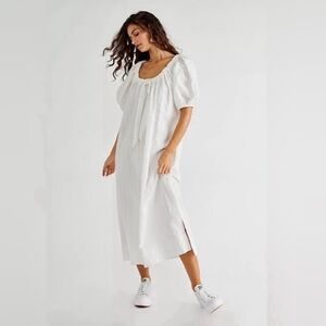 Free People | Dresses | Free People Natural Element Oversized White Short  Sleeve Midi Dress Size Medium | Poshmark